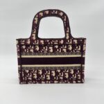 Dior Mini Book Tote Maroon Burgundy Oblique