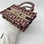 Dior Mini Book Tote Maroon Burgundy Oblique