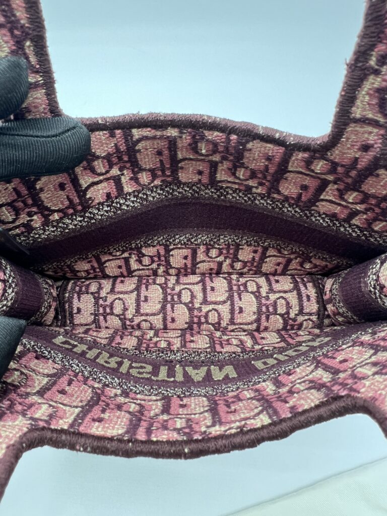Dior Mini Book Tote Maroon Burgundy Oblique