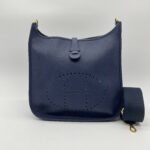 Hermes Evelyne PM 29 Clemence Bleu Sapphire GHW