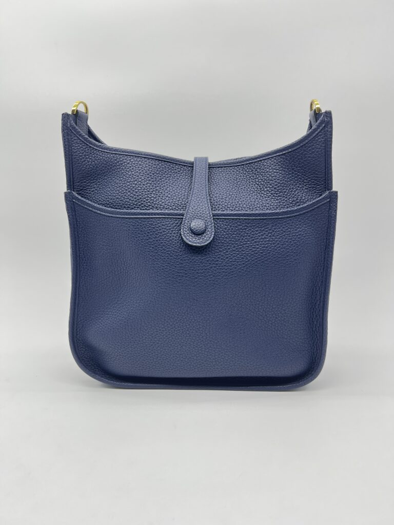 Hermes Evelyne PM 29 Clemence Bleu Sapphire GHW