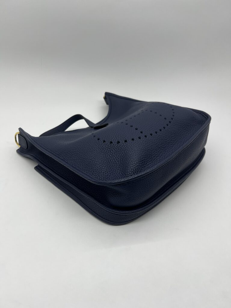 Hermes Evelyne PM 29 Clemence Bleu Sapphire GHW