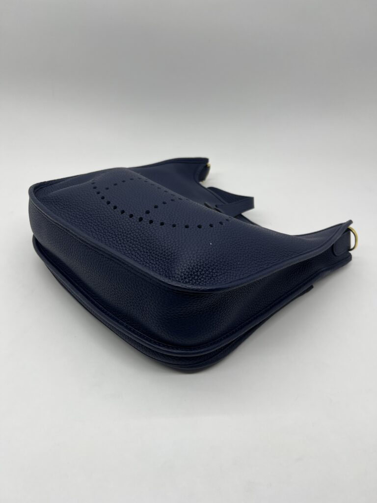 Hermes Evelyne PM 29 Clemence Bleu Sapphire GHW