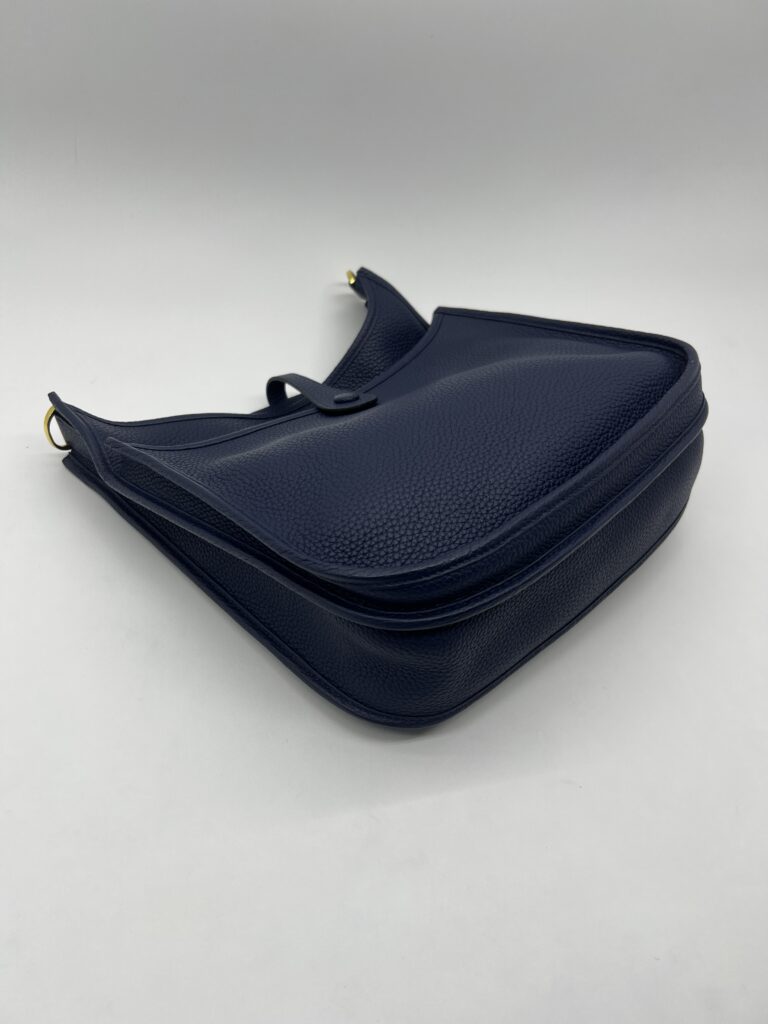 Hermes Evelyne PM 29 Clemence Bleu Sapphire GHW