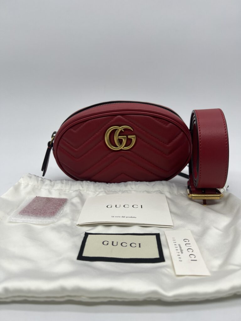 Gucci Marmont Belt Bag Red GHW