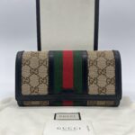 Gucci Ophidia Long Wallet GG Canvas Black GHW