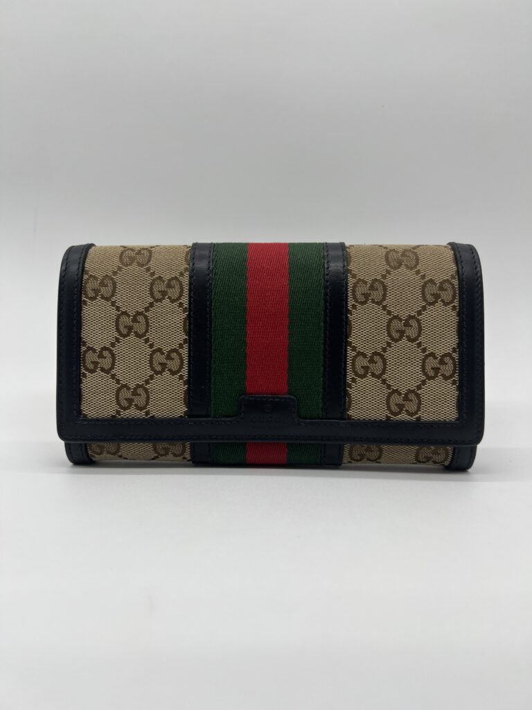 Gucci Ophidia Long Wallet GG Canvas Black GHW