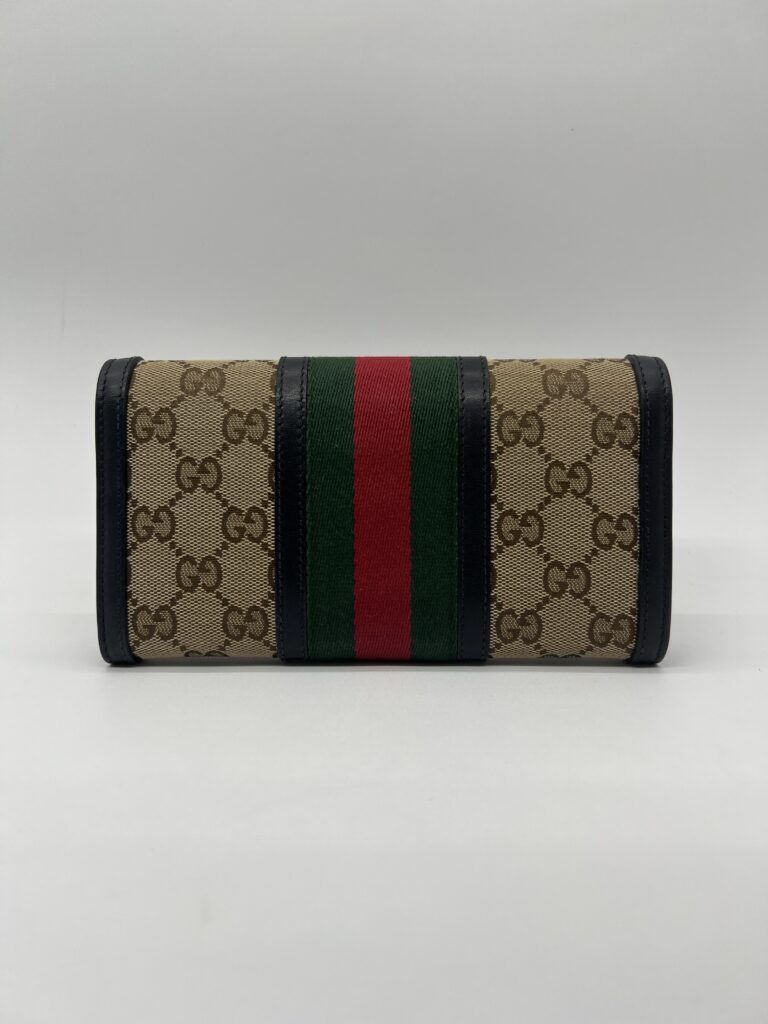 Gucci Ophidia Long Wallet GG Canvas Black GHW