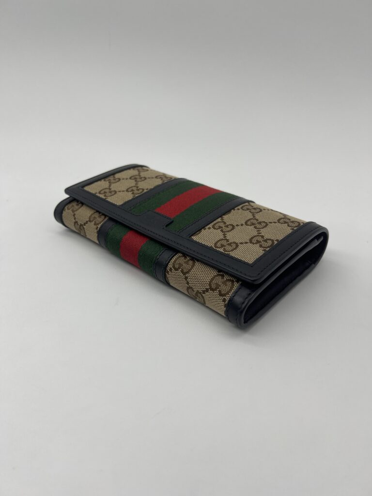 Gucci Ophidia Long Wallet GG Canvas Black GHW