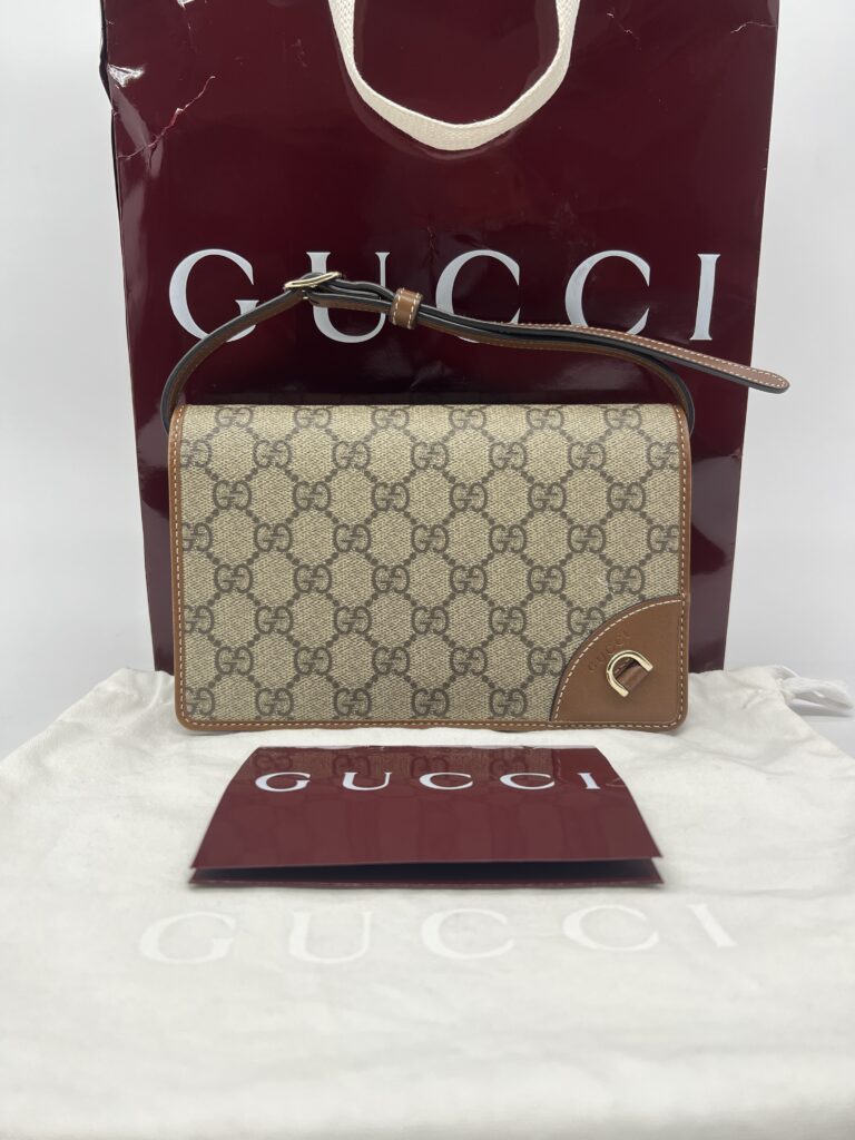 Gucci GG Emblem Continental GG Supreme Brown GHW
