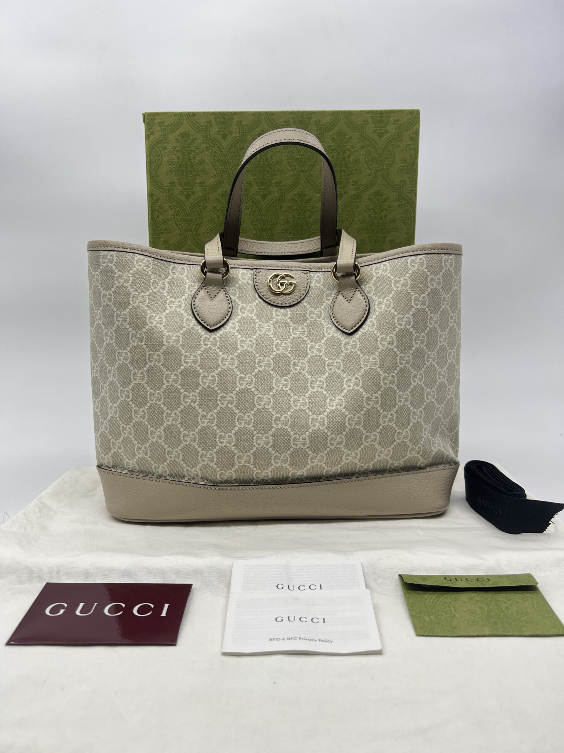 Gucci Ophidia Tote Bag GG Supreme Beige GHW