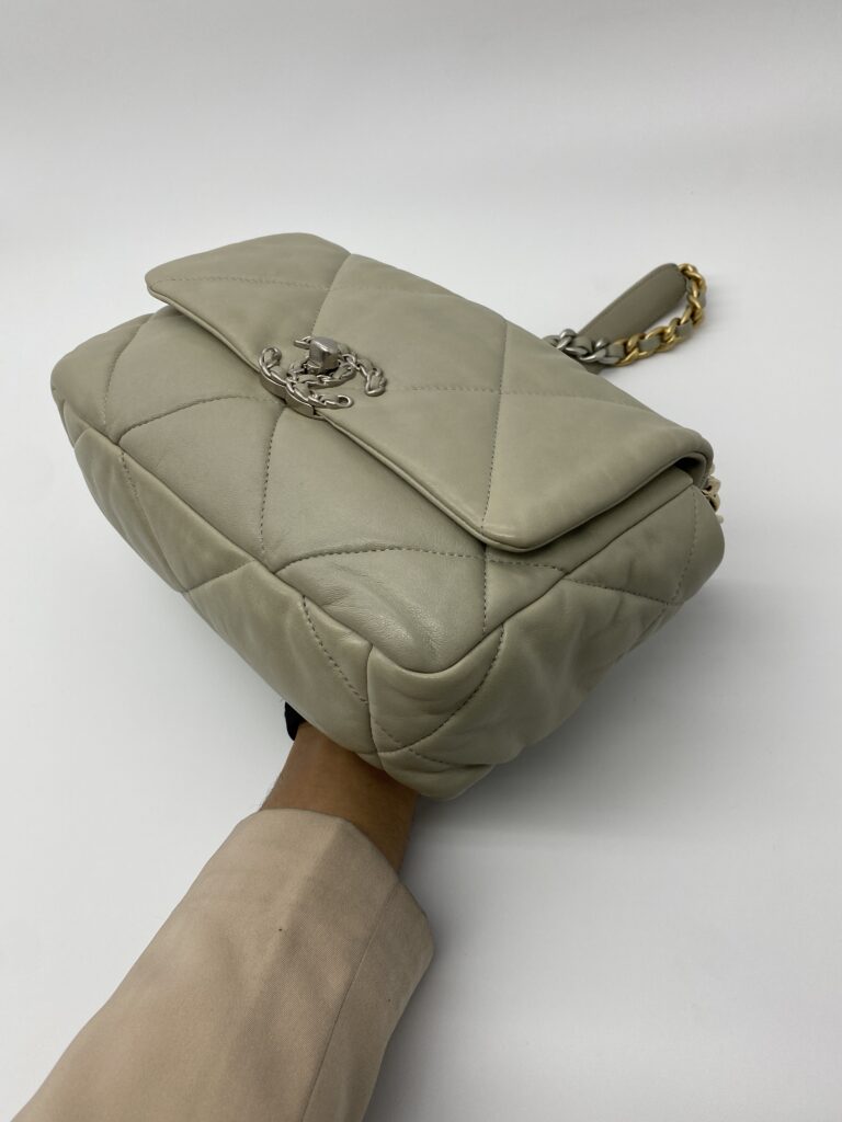 Chanel C19 Small Lambskin Light Grey SHW