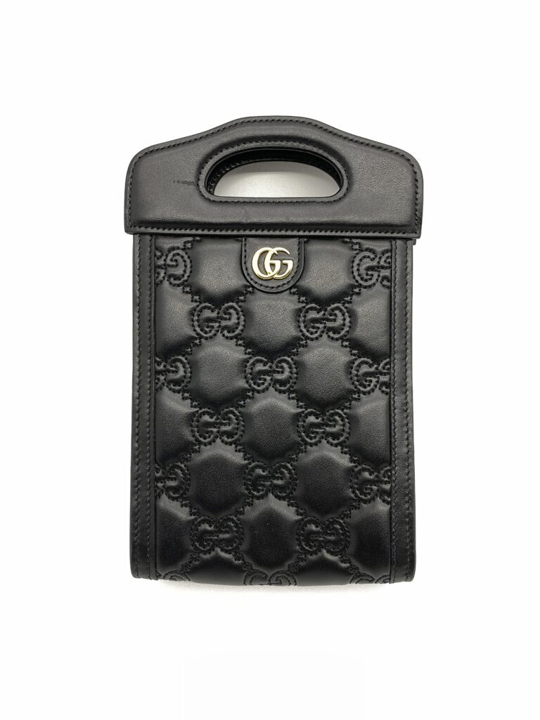 Gucci GG Matelasse Top Handle Leather GG Black GHW