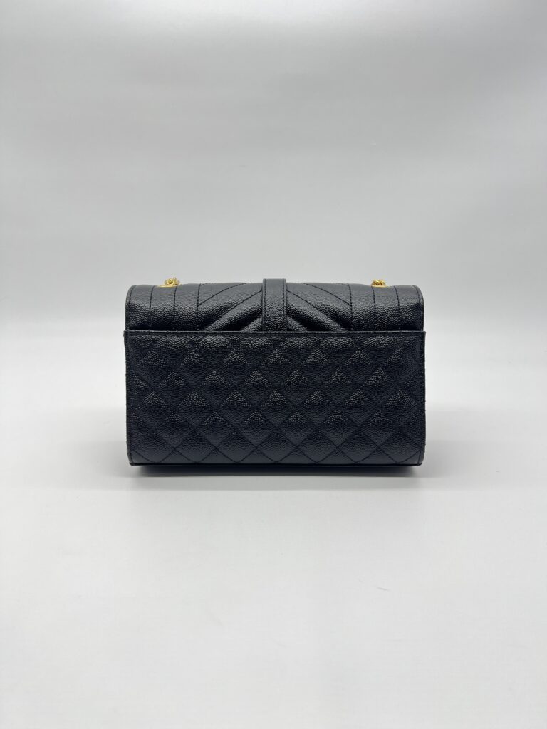 Saint Laurent Small Envelope Grained Black GHW