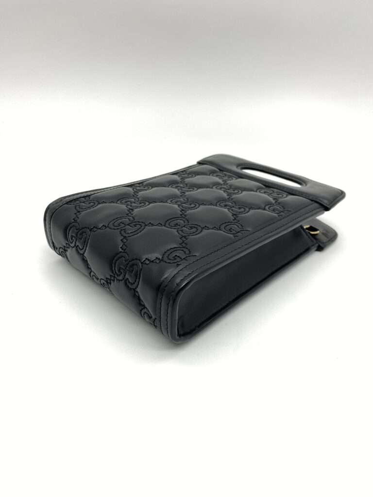 Gucci GG Matelasse Top Handle Leather GG Black GHW