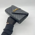 Saint Laurent Small Envelope Grained Black GHW