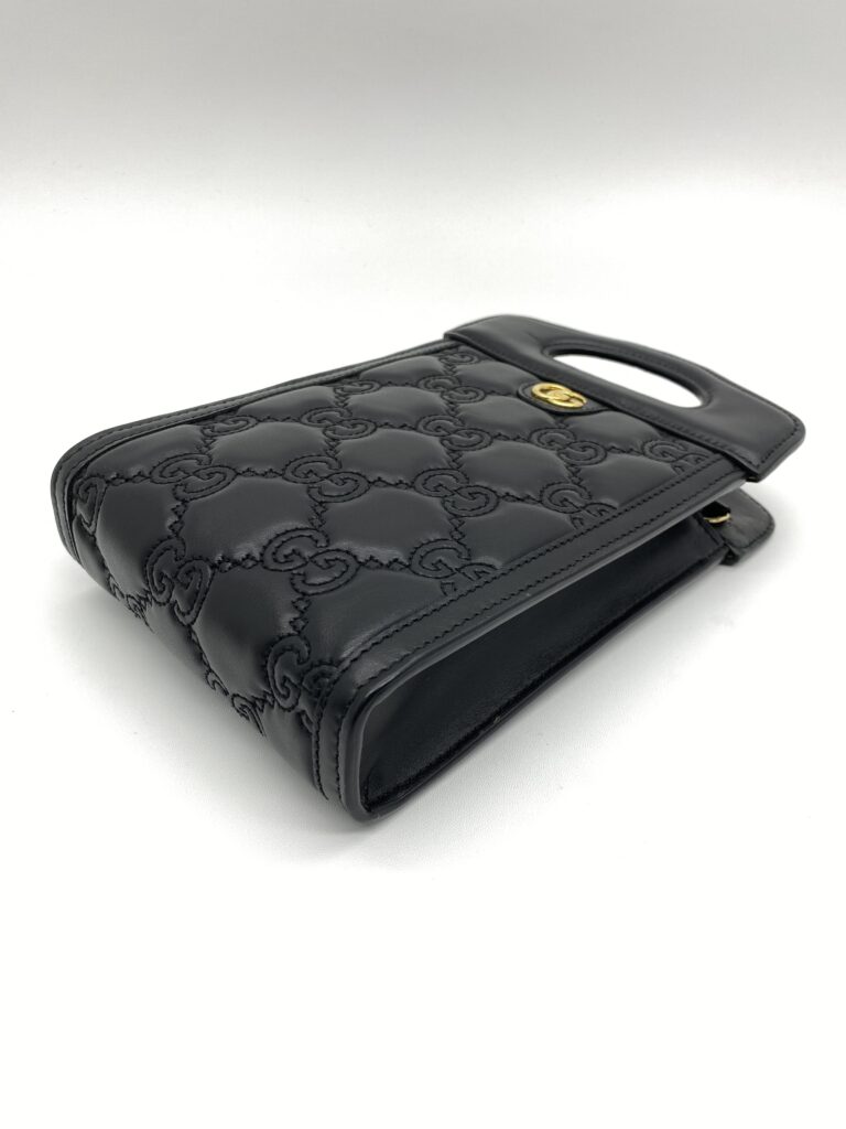 Gucci GG Matelasse Top Handle Leather GG Black GHW
