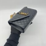 Saint Laurent Small Envelope Grained Black GHW
