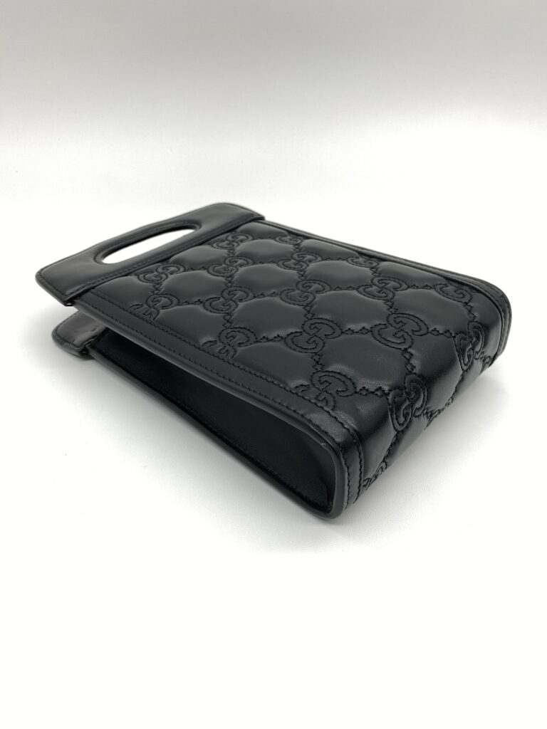 Gucci GG Matelasse Top Handle Leather GG Black GHW