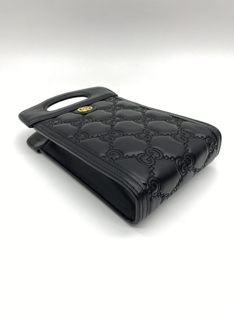 Gucci GG Matelasse Top Handle Leather GG Black GHW
