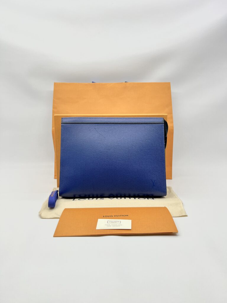 Louis Vuitton Pochette Voyage MM Taiga Cobalt Blue SHW