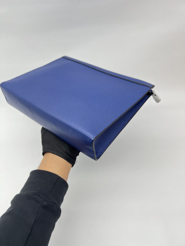 Louis Vuitton Pochette Voyage MM Taiga Cobalt Blue SHW