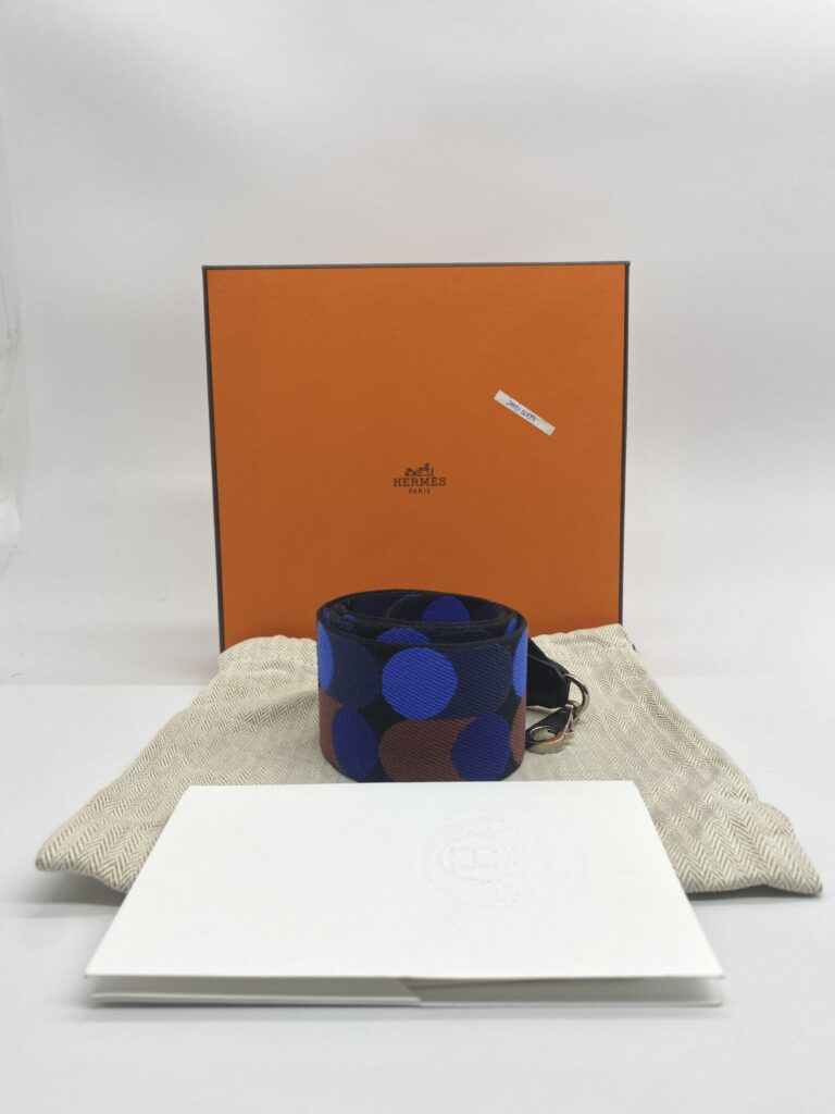 Hermes Sangle Flipperball Bag Noir/Bleu Saphir