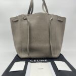 Celine Cabas Phantom Tote Grained Dark Taupe GHW