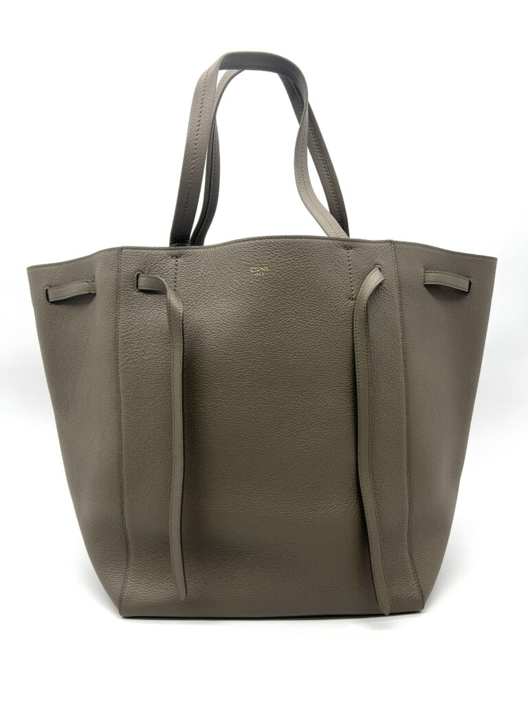 Celine Cabas Phantom Tote Grained Dark Taupe GHW