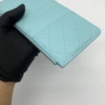 Chanel Classic Flat Wallet Caviar Light Blue GHW