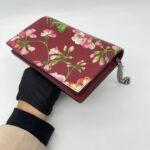Gucci Wallet On Chain Leather Red Blooms SHW