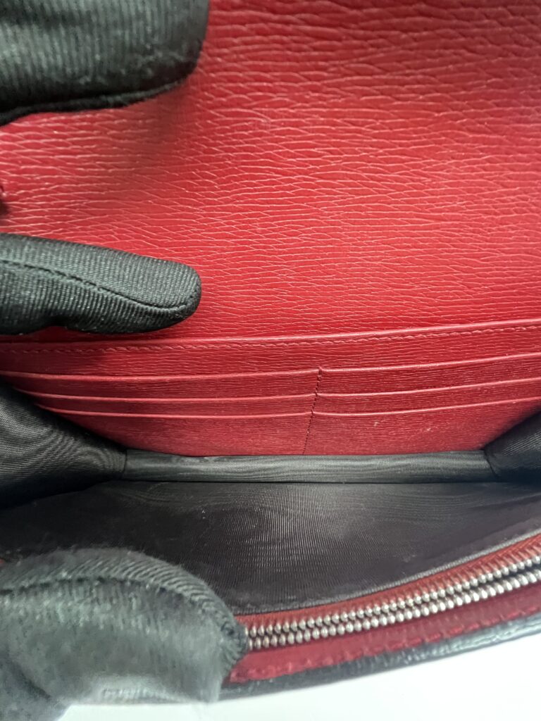 Gucci Wallet On Chain Leather Red Blooms SHW