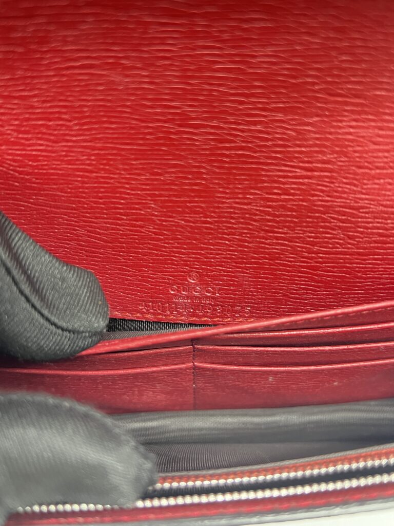 Gucci Wallet On Chain Leather Red Blooms SHW