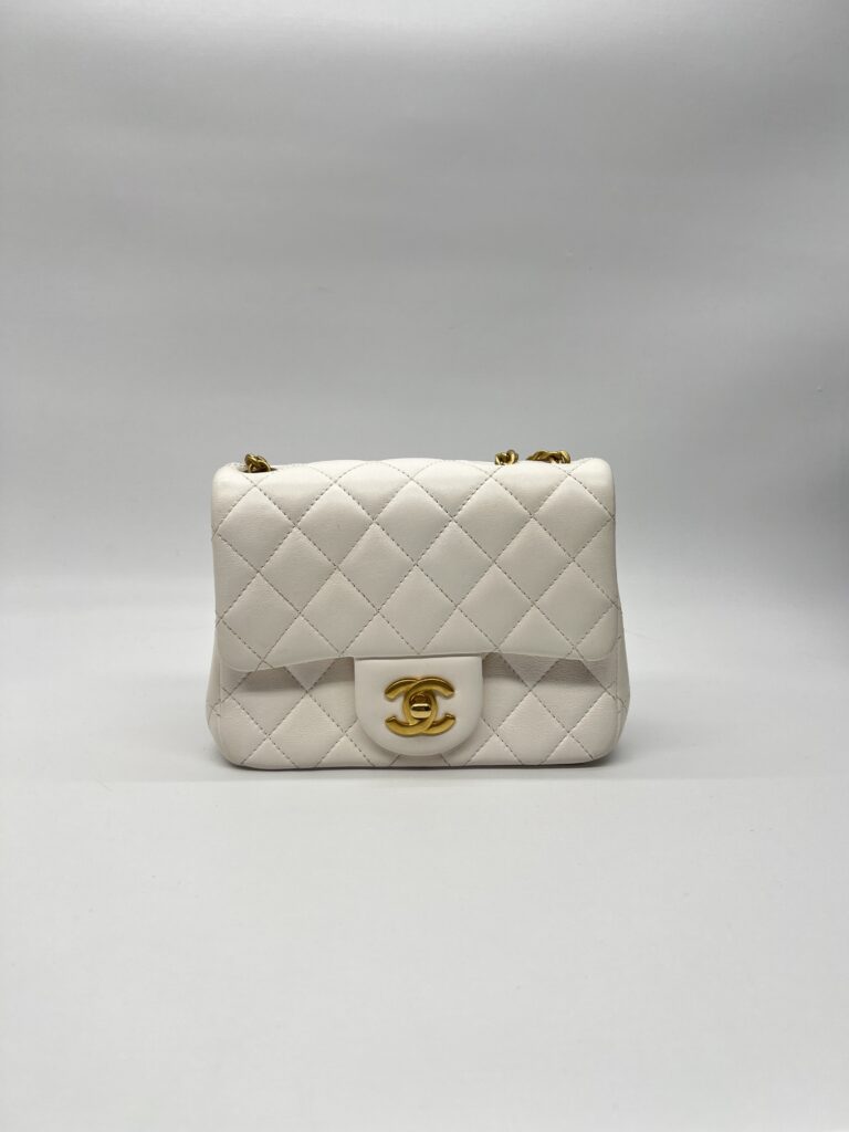 Chanel Pearl Crush Mini Square Lambskin White GHW