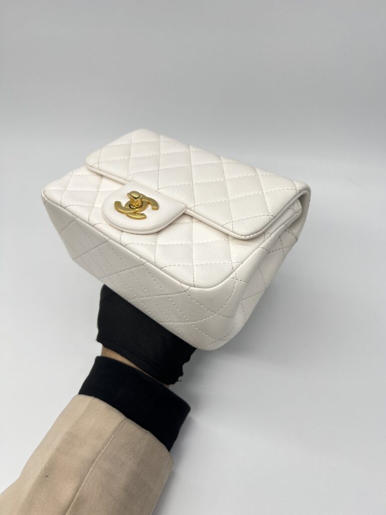 Chanel Pearl Crush Mini Square Lambskin White GHW
