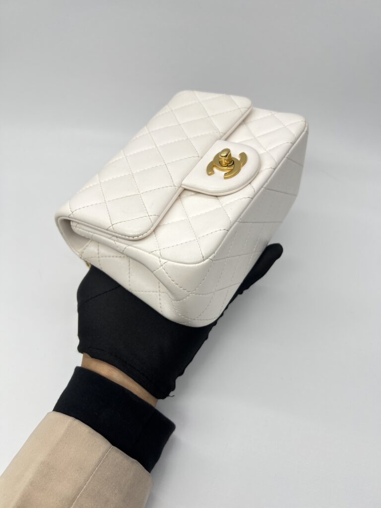 Chanel Pearl Crush Mini Square Lambskin White GHW