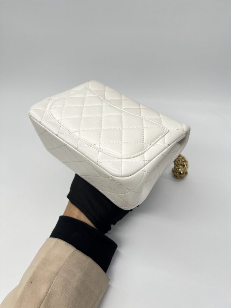 Chanel Pearl Crush Mini Square Lambskin White GHW