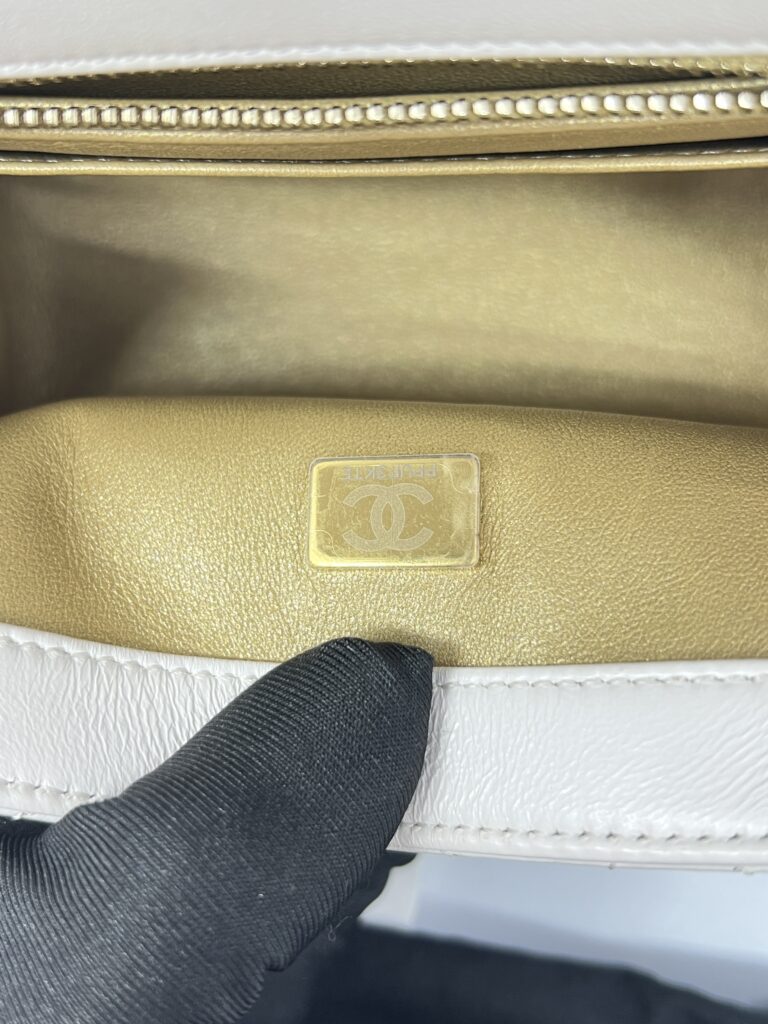 Chanel Pearl Crush Mini Square Lambskin White GHW