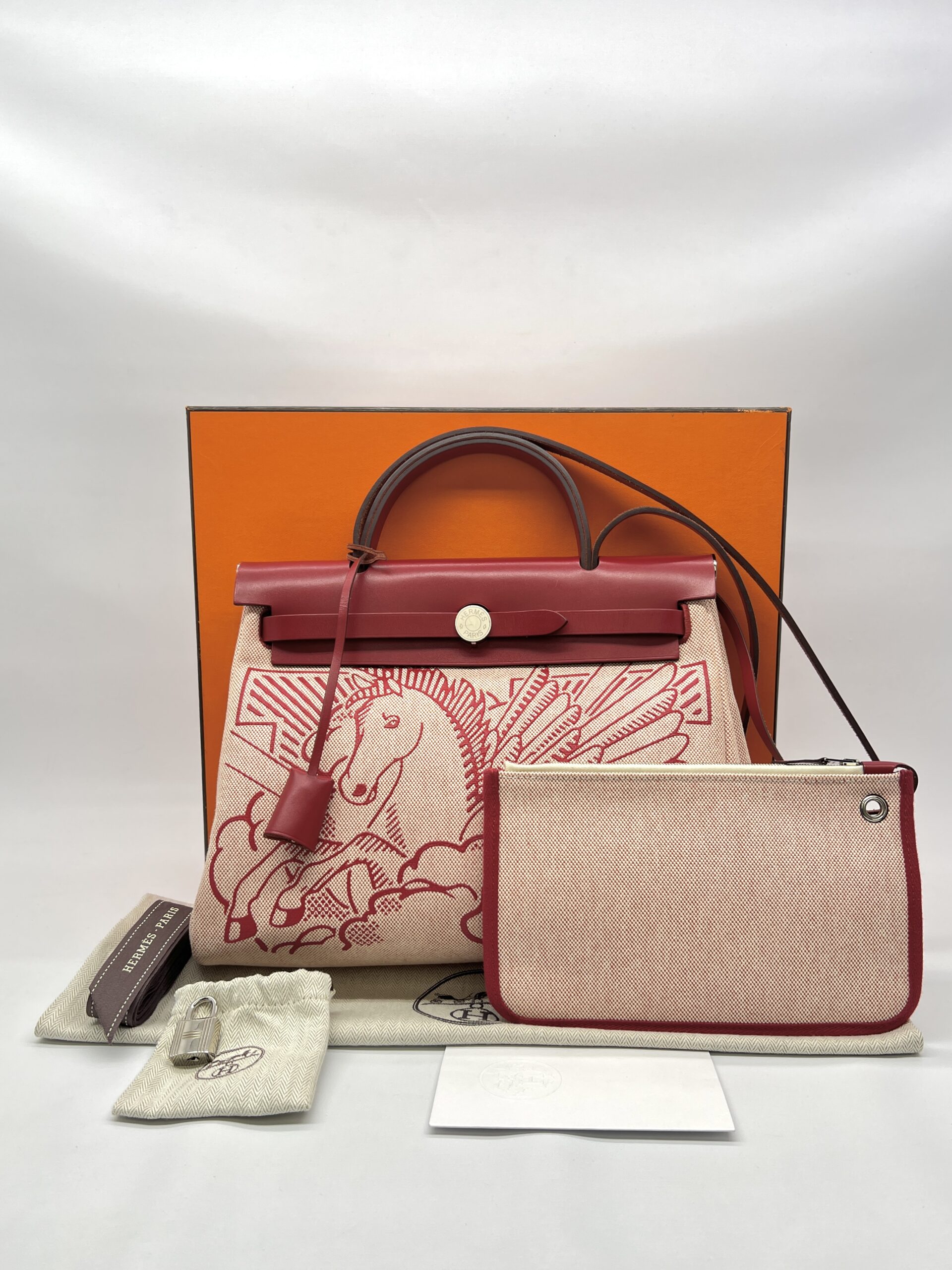 Hermes Herbag 31 Pegase Pop Vache Hunter R Piment PHW