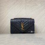 Saint Laurent Small Envelope Grained Black GHW