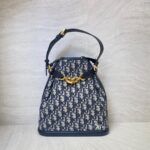 Dior Medium C'est Bag Canvas Oblique Navy GHW