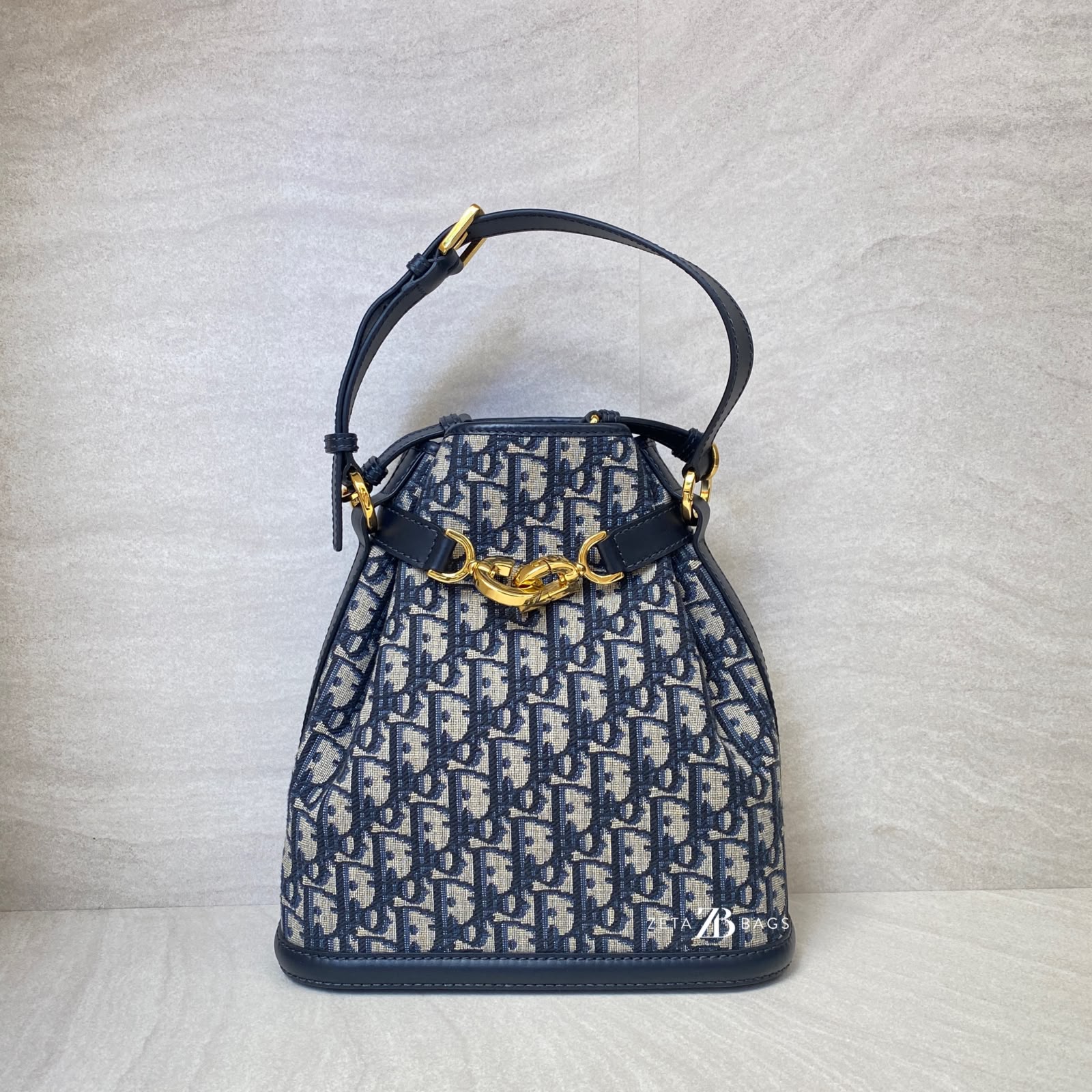 Dior Medium C’est Bag Canvas Oblique Navy GHW