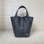 Hermes Picotin 18 Clemence Noir PHW