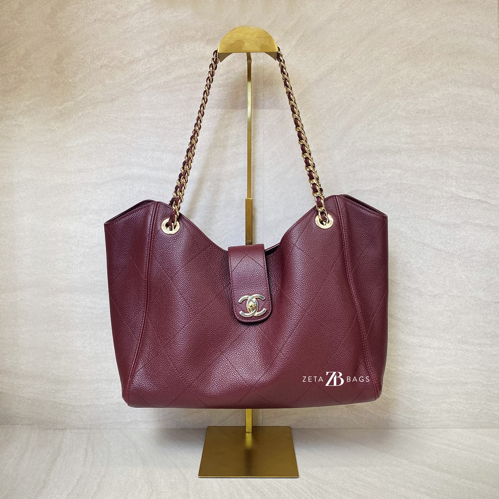 Chanel Shopping Bag Caviar Bordeaux GHW