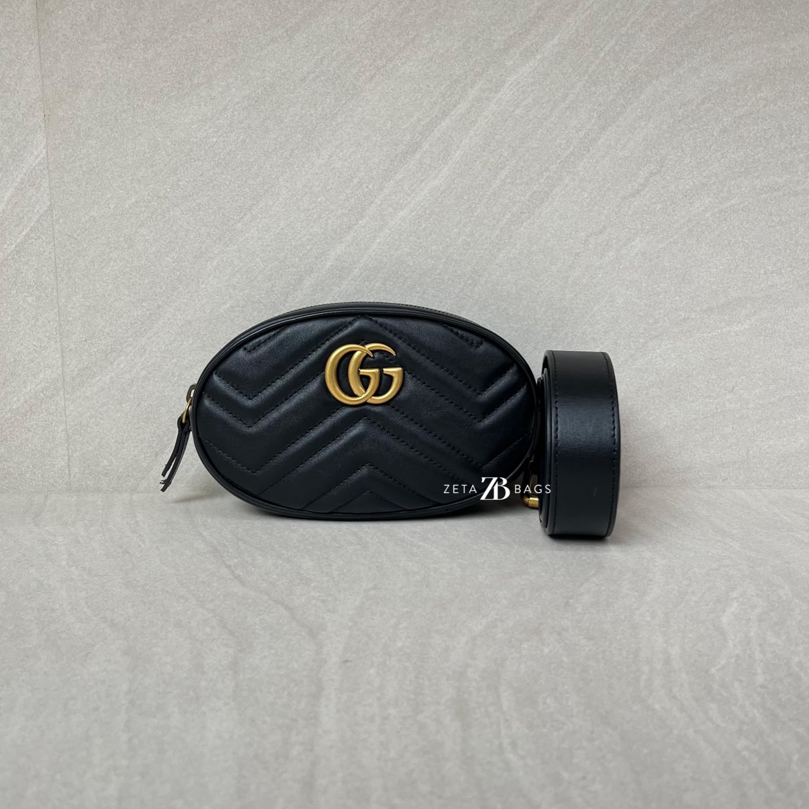 Gucci Marmont Belt Bag Black GHW