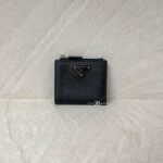 Prada Small Bifold Wallet Saffiano Nero SHW
