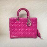 Dior Lady Dior Large Lambskin Fuchsia SHW
