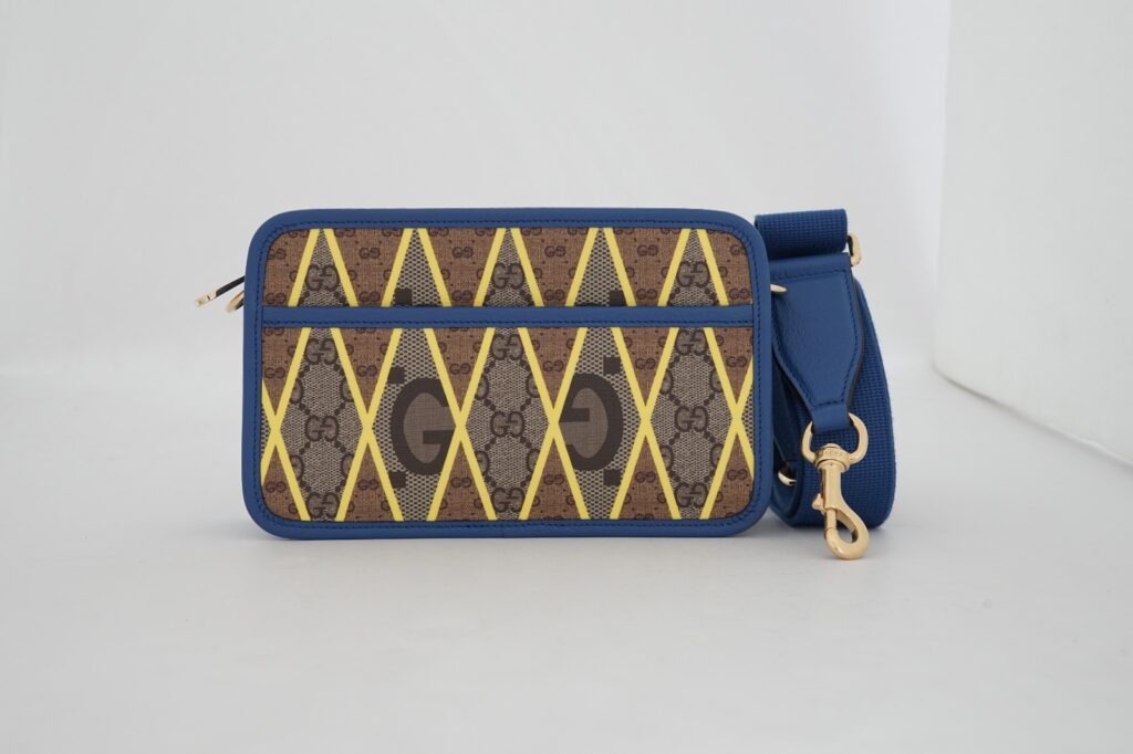 Gucci Zip Crossbody GG Supreme Blue Yellow GHW