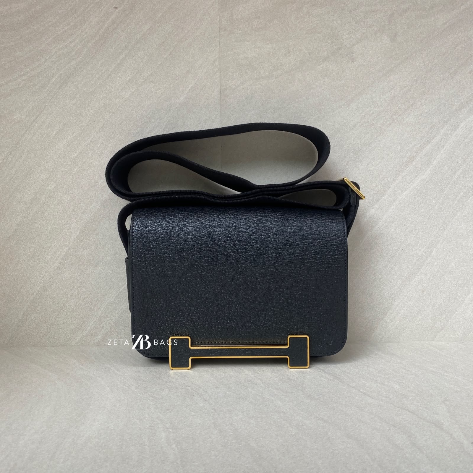Hermes Geta Chevre Noir GHW