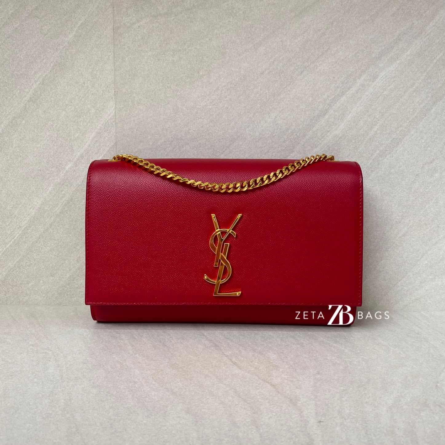 Saint Laurent Kate Medium Grained Red GHW